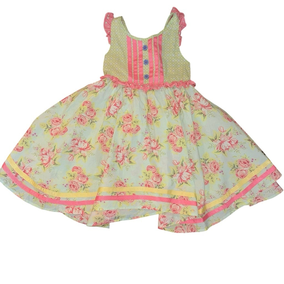 Matilda Jane Happy & Free Heatwave Dress Girls 6 smocked sleeveless ribbon - Picture 2 of 6